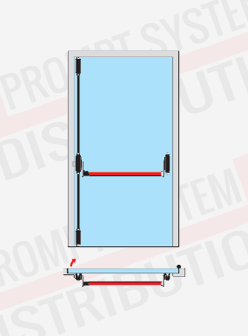 Manere antipanica CISA pentru usi 1 canat inchidere 3 puncte cu maner exterior kit complet