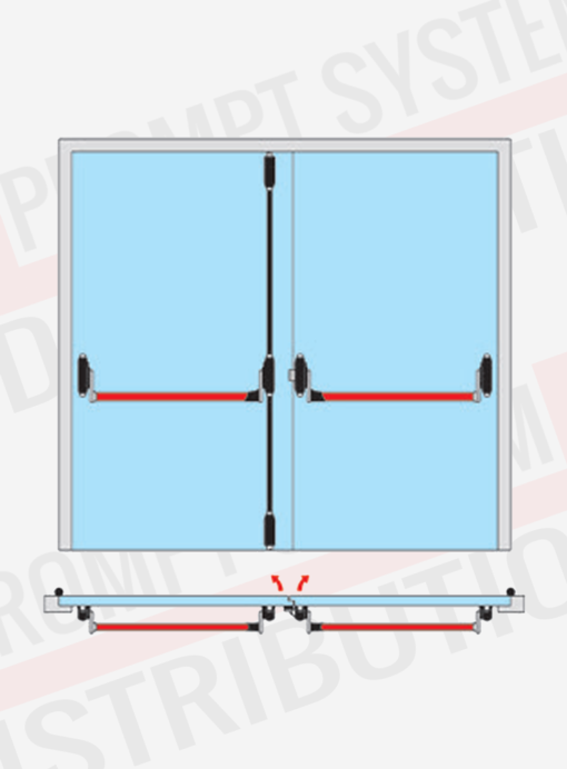 Manere antipanica pentru usi 2 canaturi fara maner exterior kit complet