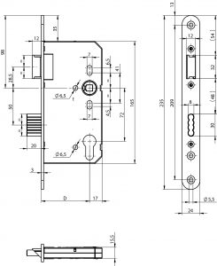 Broasca usa metalica antifoc 65/72 ASSA ABLOY