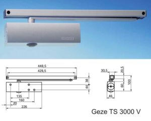 Amortizor usa GEZE TS3000 V cu blocare