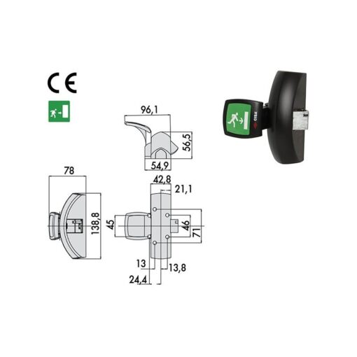 Mecanism antipanica FAST PUSH PAD 1 punct