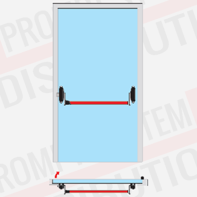 Kitul bara antipanica CISA ALPHA pentru usi 1 canat inchidere 1 punct cu maner exterior cu cheie este un sistem de ultimă generație, certificat EN 1125, ideal pentru uși de evacuare din aluminiu, metal, lemn sau PVC. Produsul este disponibil cu livrare din stoc și include documentația completă (declarație de performanță) pentru autorizarea ISU. Ce conține kitul complet? Bară orizontală roșie (1200 mm) – cod 07A07.22.0 (ajustabilă prin tăiere). Mecanism interior negru cu închidere laterală în 1 punct – cod 5M001.10.0. Mâner exterior negru cu cilindru și cheie inclusă – cod 07A78.38.0. Kit bara antipanica CISA ALPHA pentru usi 1 canat inchidere 1 punct cu maner exterior cu cheie