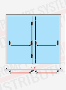 KIT bara antipanica CISA Alpha usi 2 canate inchidere 5 puncte fara maner exterior