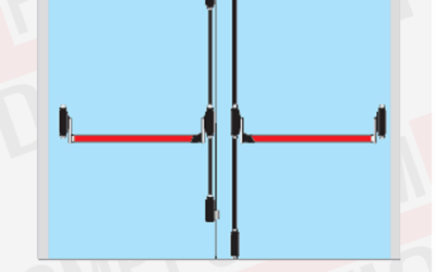 KIT bara antipanica CISA Alpha usi 2 canate inchidere 5 puncte fara maner exterior