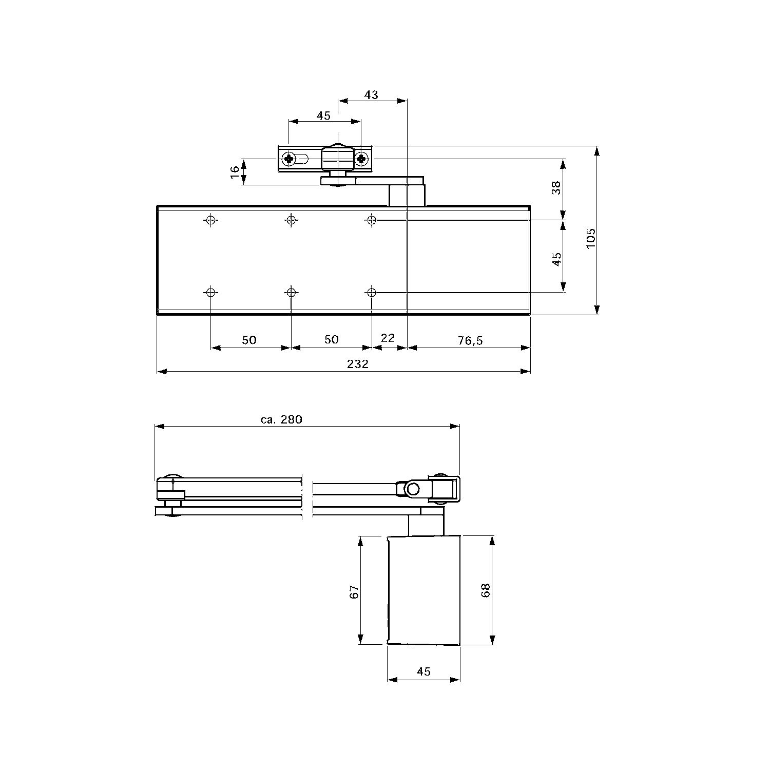 Amortizor usa DORMA TS 72