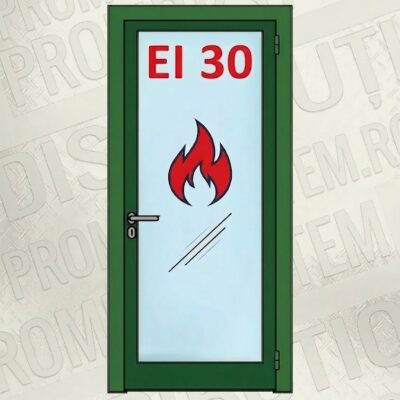 Usi Antifoc 1 Canat din Aluminiu și Sticla – Rezistența la Foc EI 30