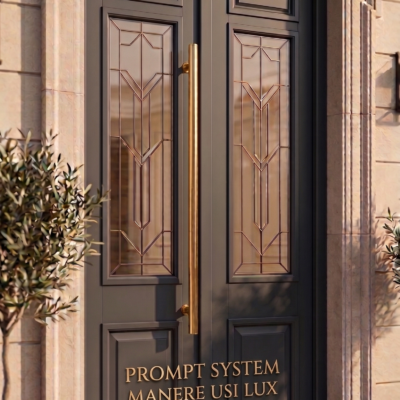 Maner tragator usa alama finisaj auriu