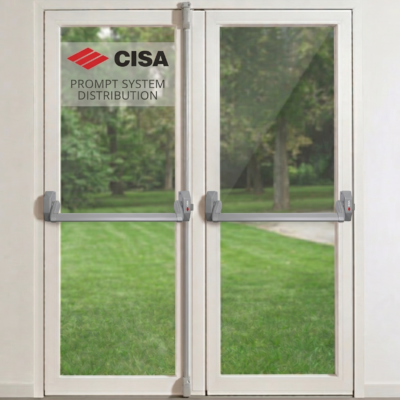 KIT bara antipanica CISA Alpha gri usi 2 canate inchidere 3 puncte cu maner exterior