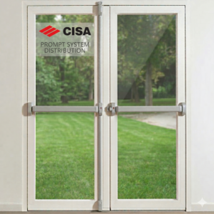 KIT bara antipanica CISA Alpha gri usi 2 canate inchidere 3 puncte cu maner exterior